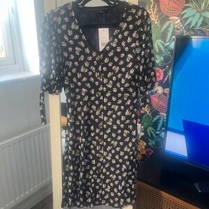 Chic Black Floral Midi Dress